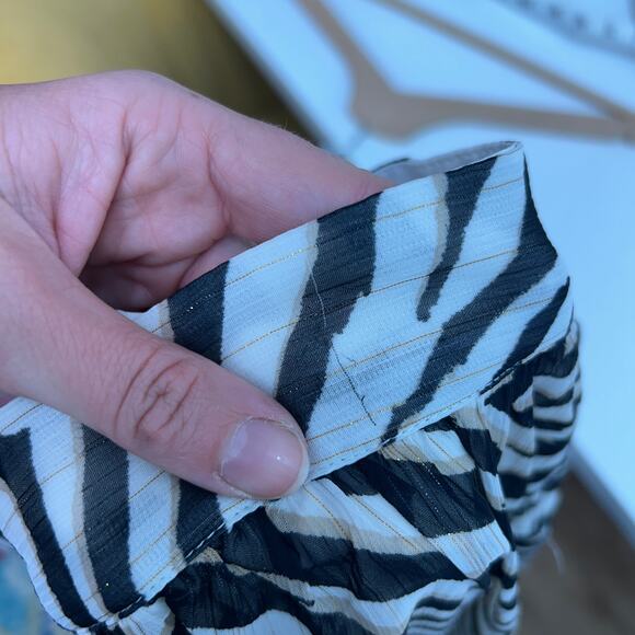 Express X Rachel Zoe Black White Zebra Print Maxi Skirt Large Lined - Picture 7 of 7